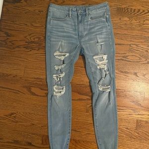 Super hi-rise 360 stretch distressed jeggings